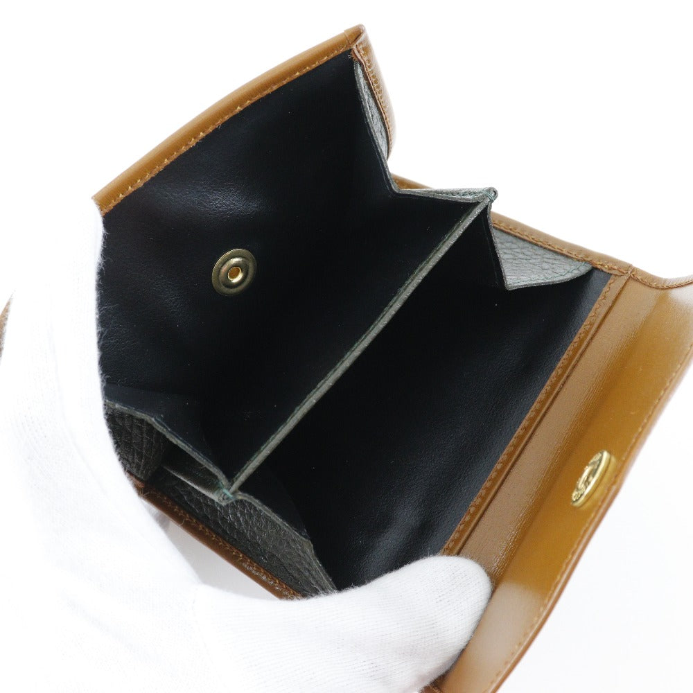 CELINE Bifold Wallet leather Brown W Hook Wallet  Women Used Authentic
