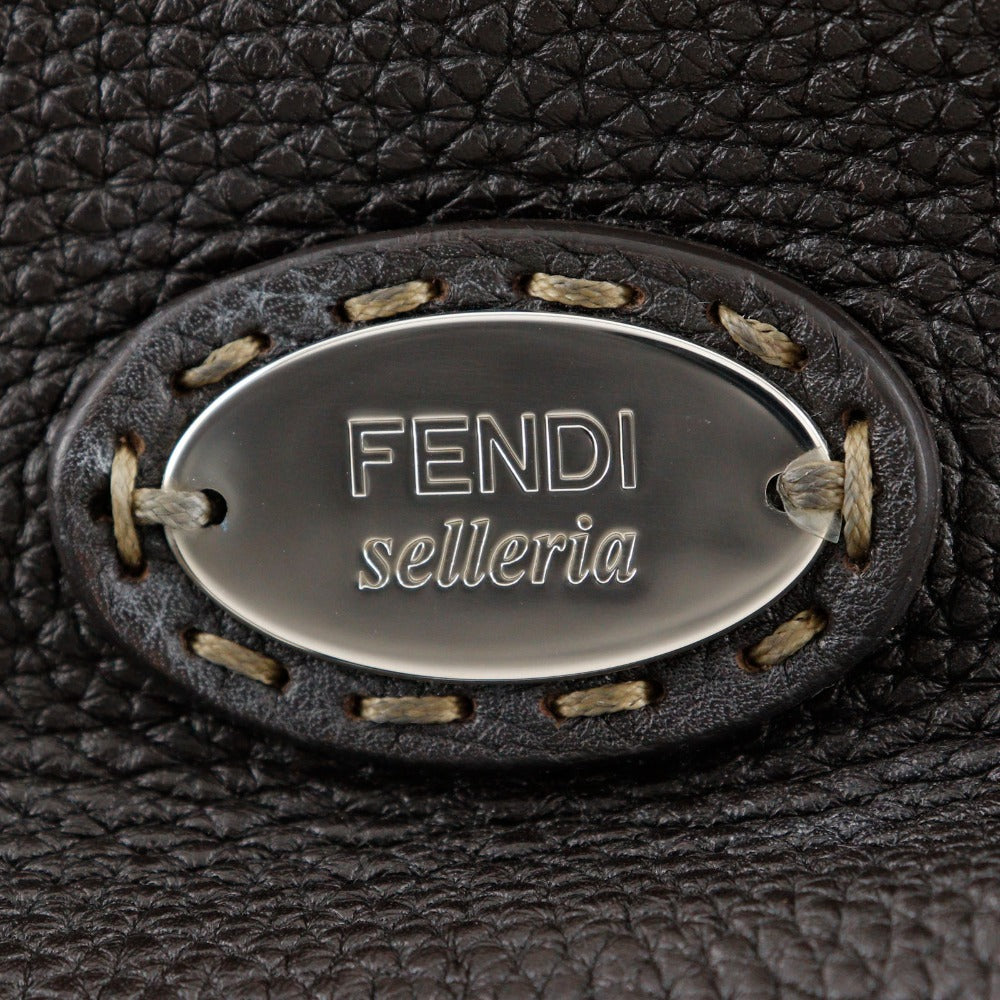 FENDI Tote Bag 7VA282 leather Brown Celeria unisex(Unisex) Used Authentic