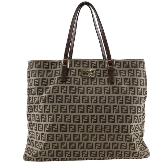 FENDI Handbag 8BH132 Nylon canvas Brown Zucchino Women Used Authentic