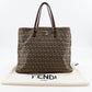 FENDI Handbag 8BH132 Nylon canvas Brown Zucchino Women Used Authentic