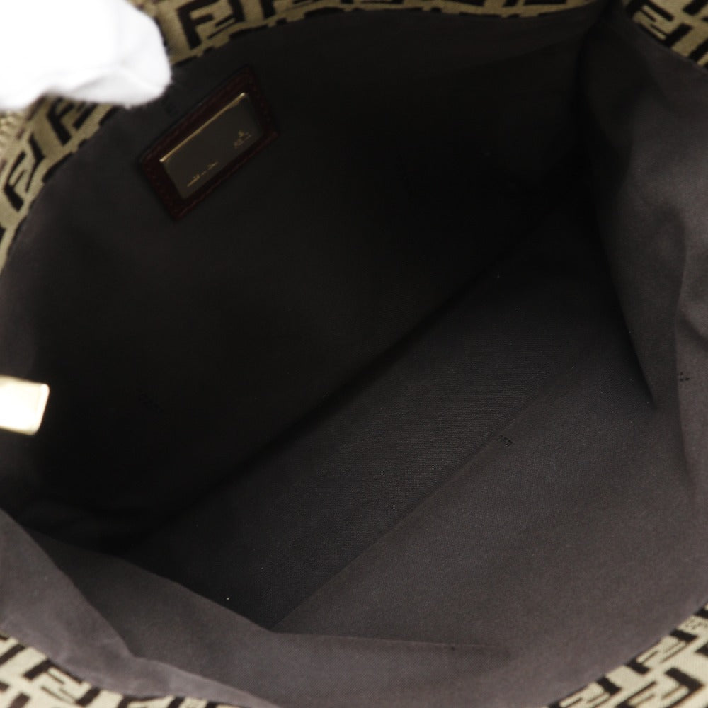FENDI Handbag 8BH132 Nylon canvas Brown Zucchino Women Used Authentic