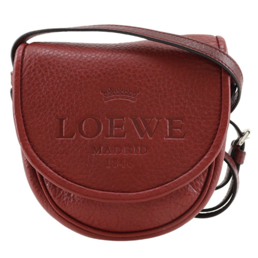 LOEWE Shoulder Bag Calfskin Red logo Mini pochette