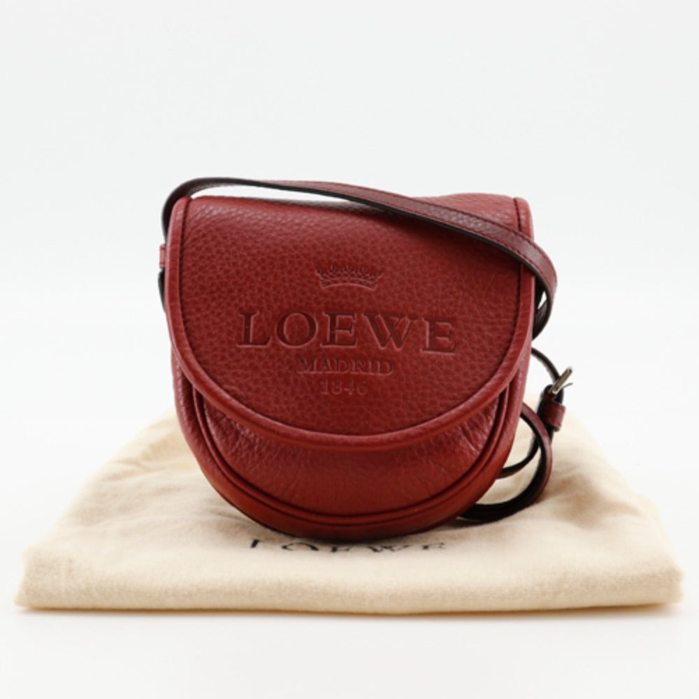 LOEWE Shoulder Bag Calfskin Red logo Mini pochette