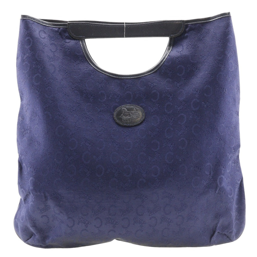 CELINE Handbag leather Navy Women Used Authentic