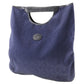 CELINE Handbag leather Navy Women Used Authentic