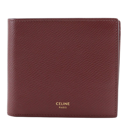 CELINE Bifold Wallet leather Bordeaux Bi-fold wallet