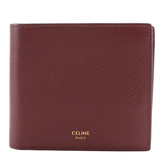 CELINE Bifold Wallet leather Bordeaux Bi-fold wallet