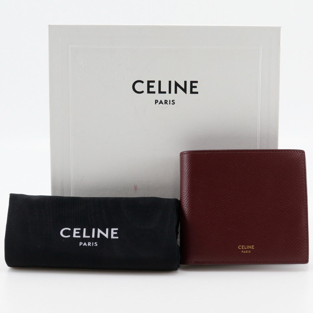 CELINE Bifold Wallet leather Bordeaux Bi-fold wallet