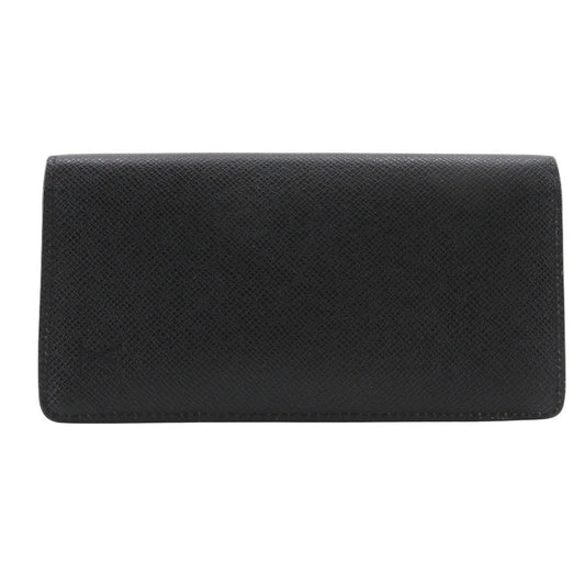 LOUIS VUITTON Long Wallet Purse M30501 Taiga black Portefeuille Braza mens Used Authentic
