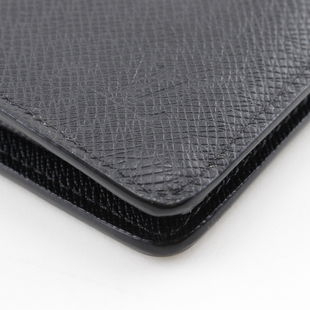 LOUIS VUITTON Long Wallet Purse M30501 Taiga black Portefeuille Braza mens Used Authentic