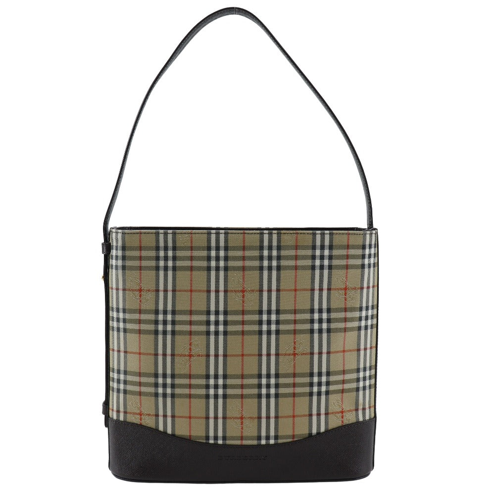 BURBERRY Shoulder Bag Canvas, Leather Brown Nova Check Women Used Authentic