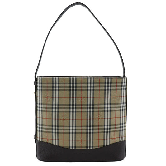 BURBERRY Shoulder Bag Canvas, Leather Brown Nova Check Women Used Authentic