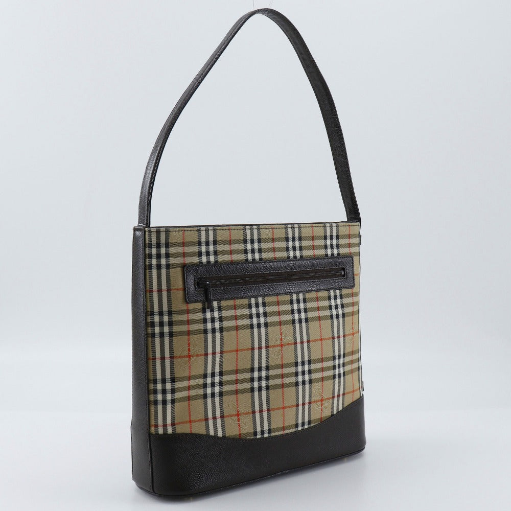 BURBERRY Shoulder Bag Canvas, Leather Brown Nova Check Women Used Authentic