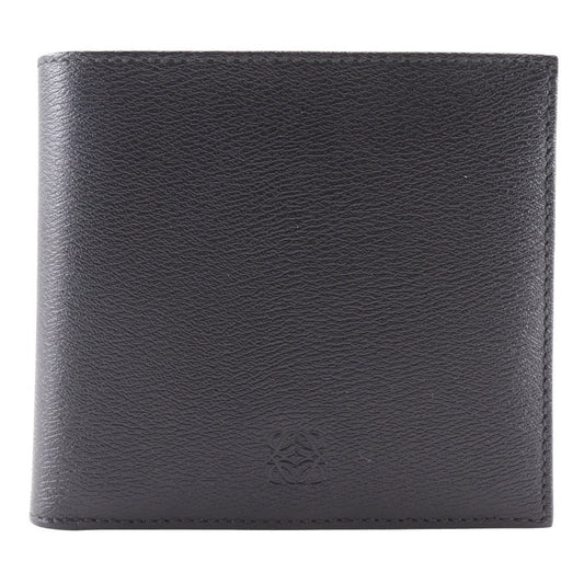 LOEWE Bifold Wallet 103.30.302 leather black Bill Compartment anagram mens Used Authentic