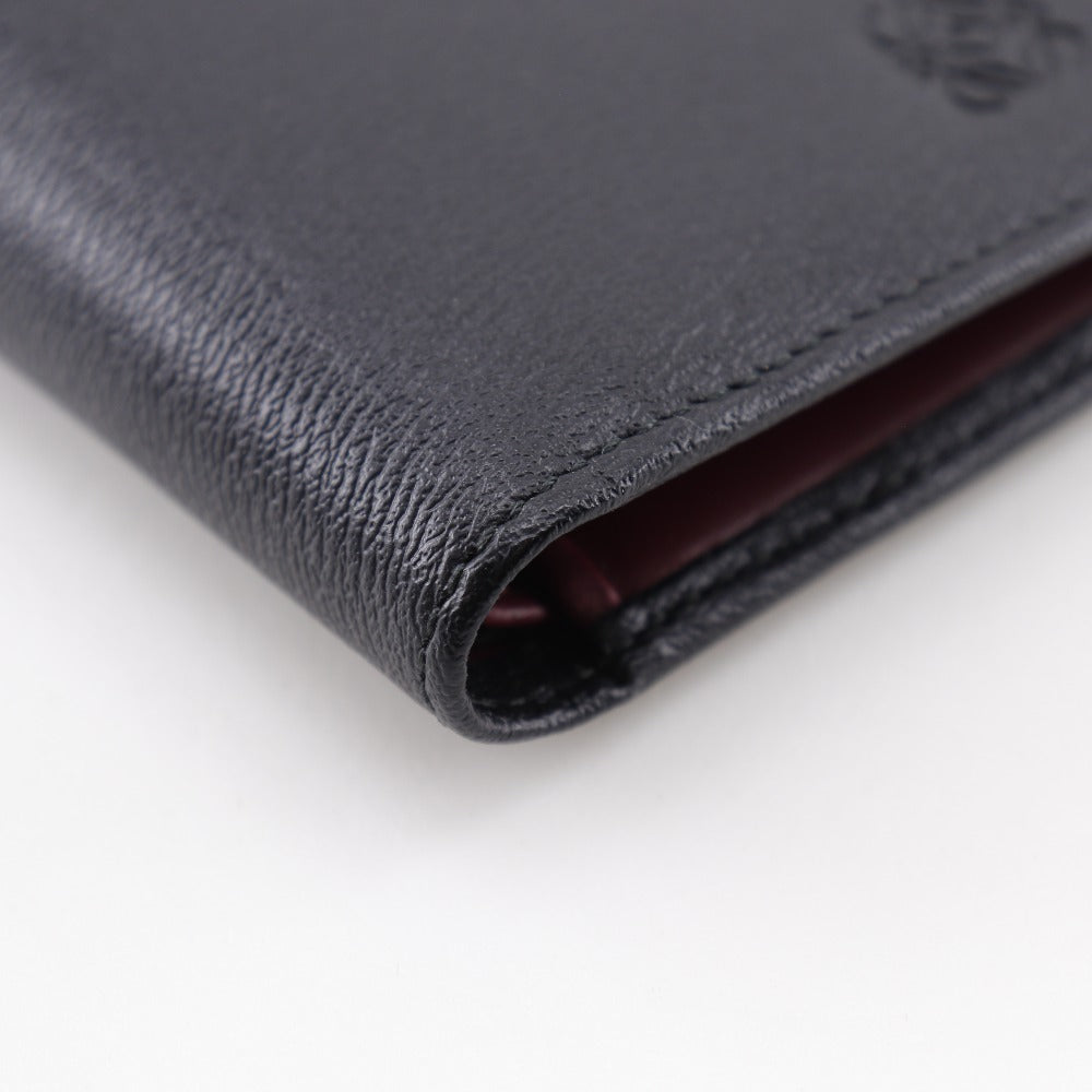 LOEWE Bifold Wallet 103.30.302 leather black Bill Compartment anagram mens Used Authentic