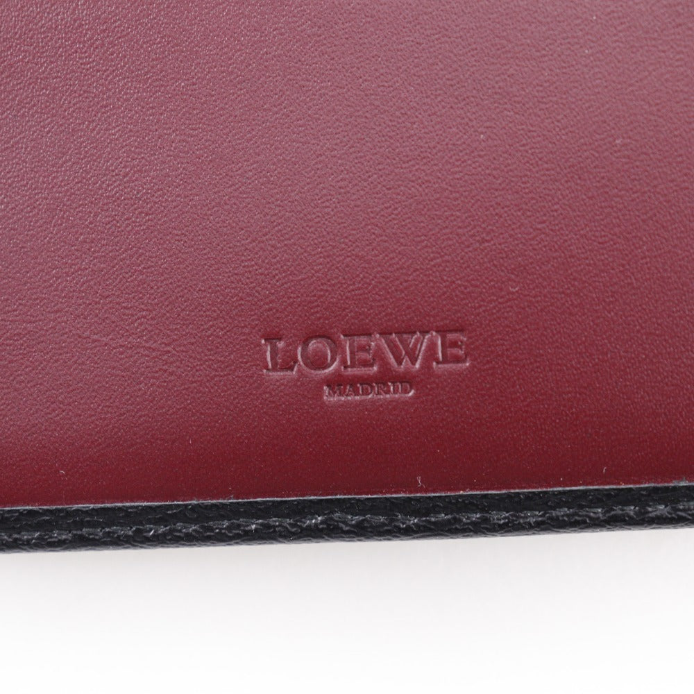 LOEWE Bifold Wallet 103.30.302 leather black Bill Compartment anagram mens Used Authentic
