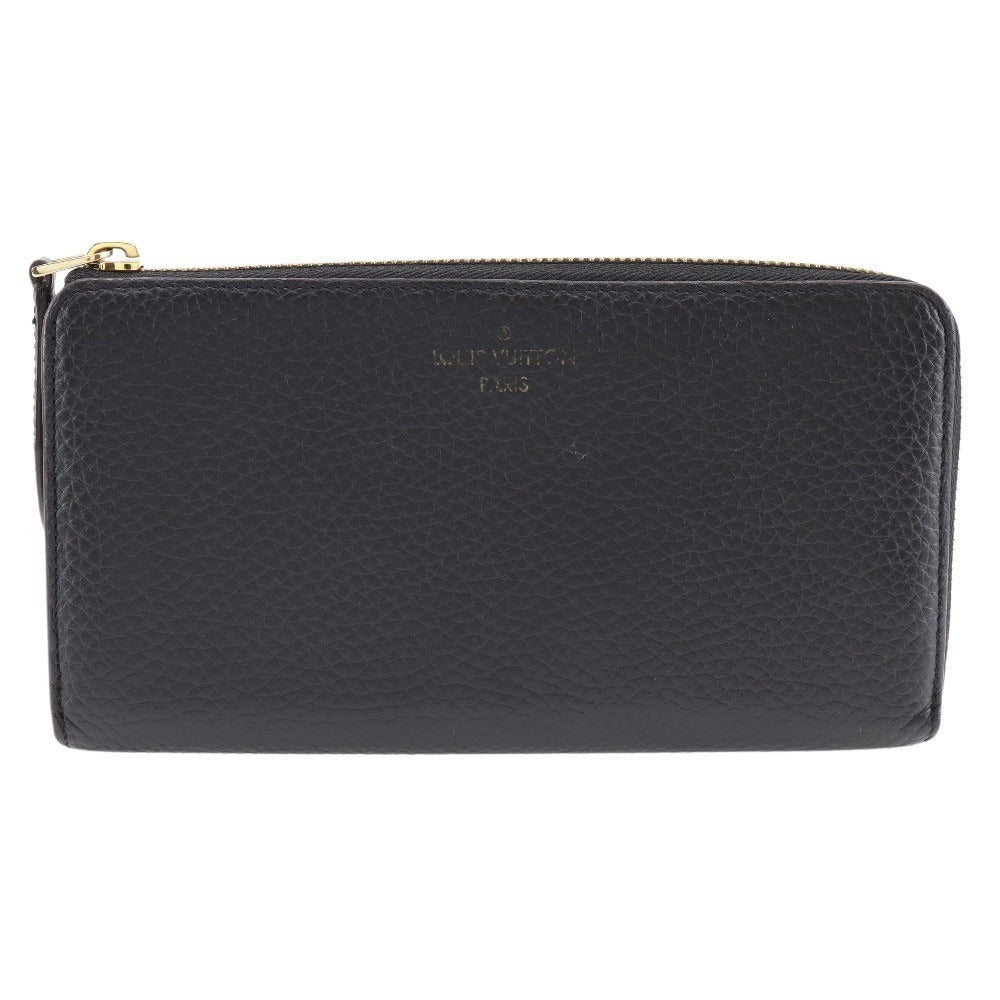LOUIS VUITTON Long Wallet Purse leather black P comet Women Used Authentic