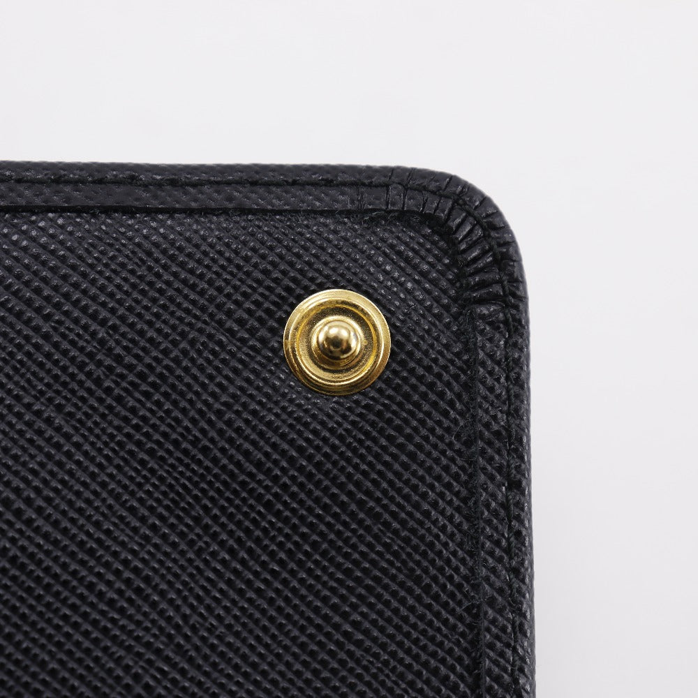 PRADA Long Wallet Purse 1M1132 Safiano black Women Used Authentic