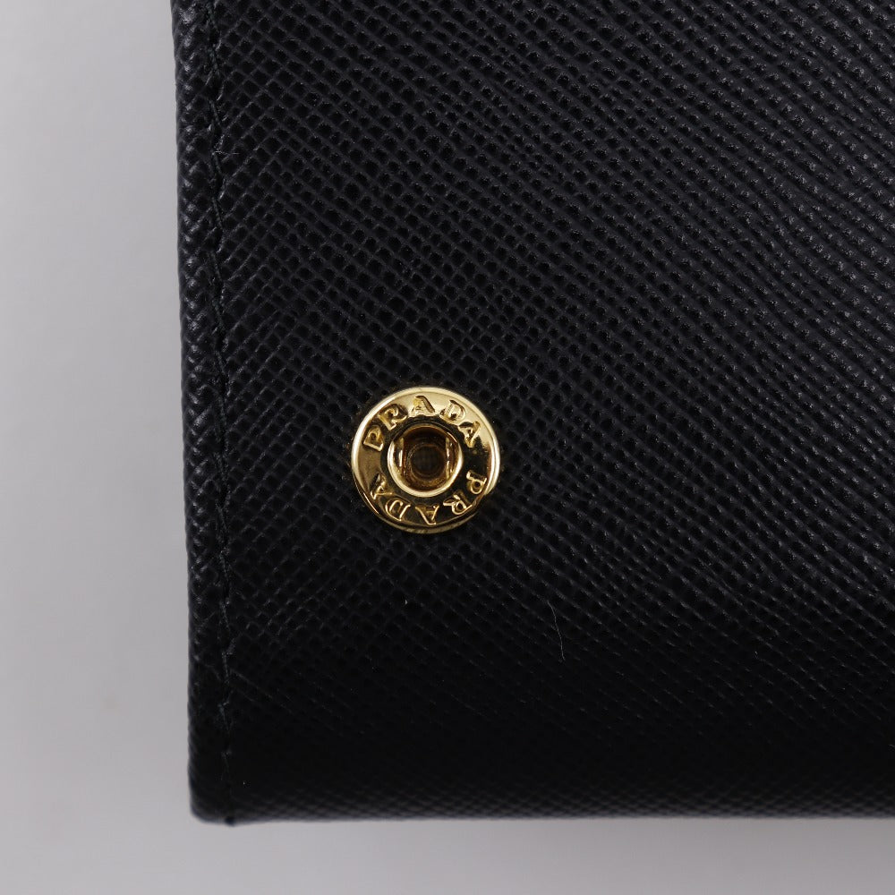 PRADA Long Wallet Purse 1M1132 Safiano black Women Used Authentic