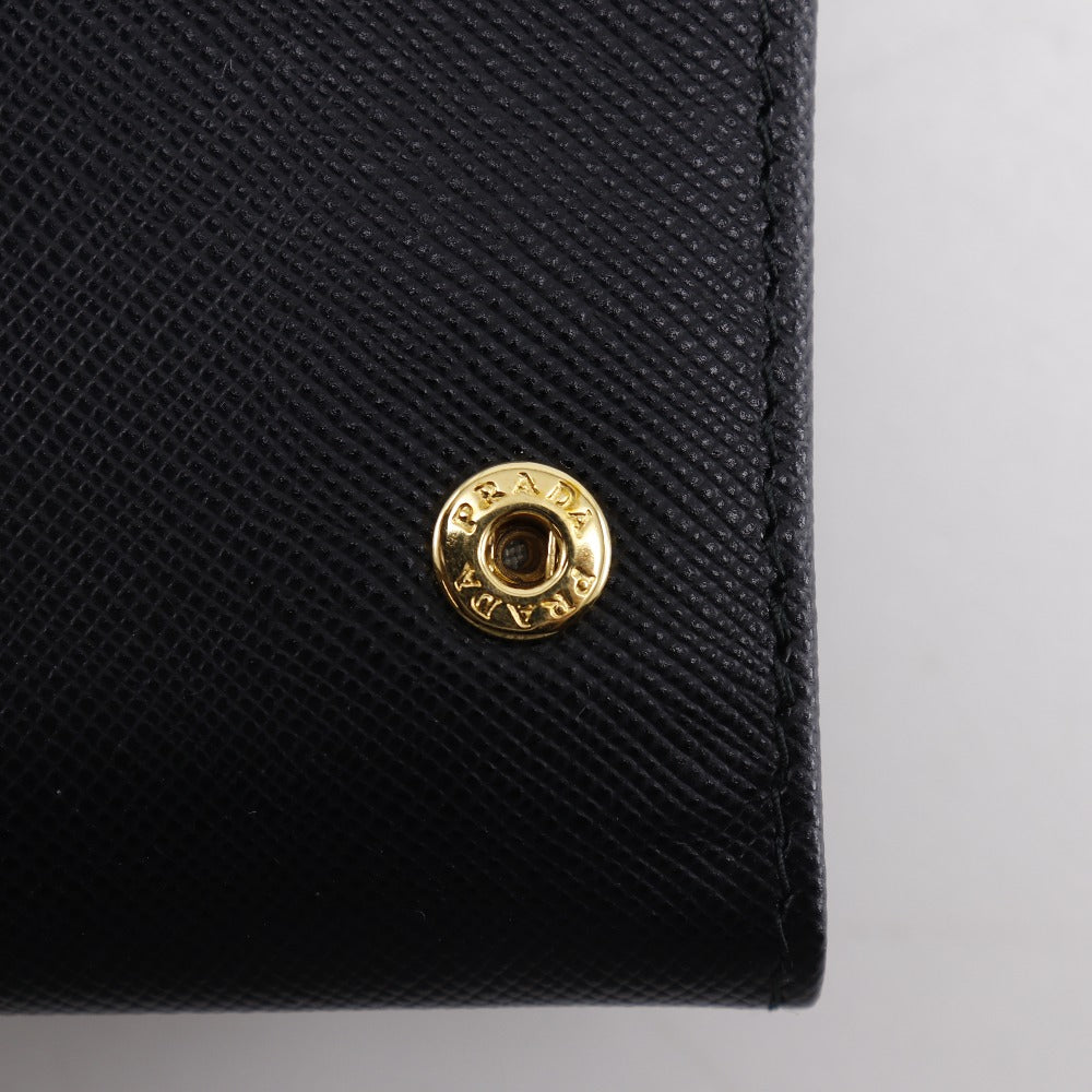 PRADA Long Wallet Purse 1M1132 Safiano black Women Used Authentic