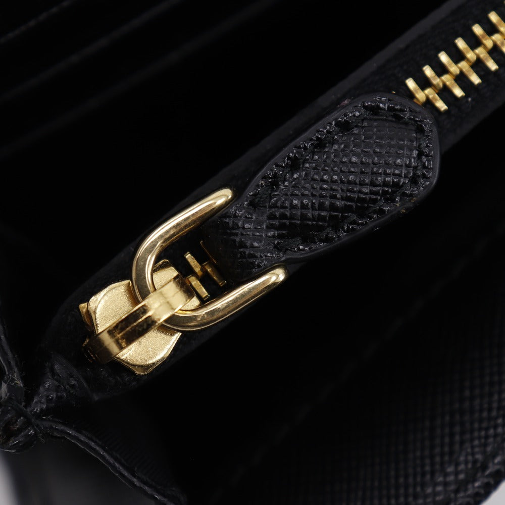 PRADA Long Wallet Purse 1M1132 Safiano black Women Used Authentic