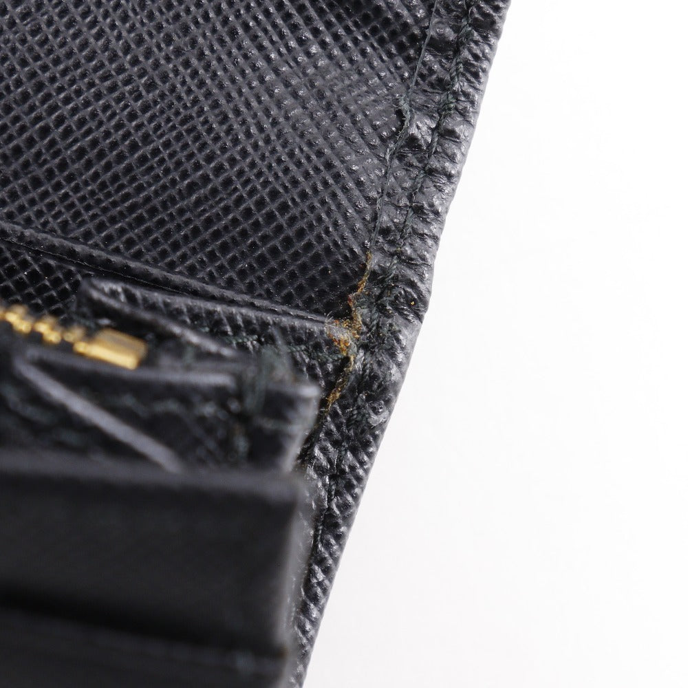 PRADA Long Wallet Purse 1M1132 Safiano black Women Used Authentic