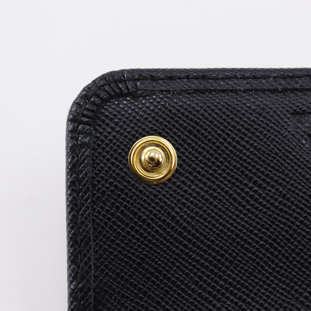 PRADA Long Wallet Purse 1M1132 Safiano black Women Used Authentic