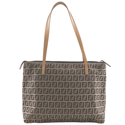 FENDI Tote Bag 8BH022 canvas Brown Zucchino Women Used Authentic