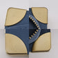 LOUIS VUITTON Bifold Wallet M91829 Goatskin blue Suhali line Compact zip Women Used Authentic
