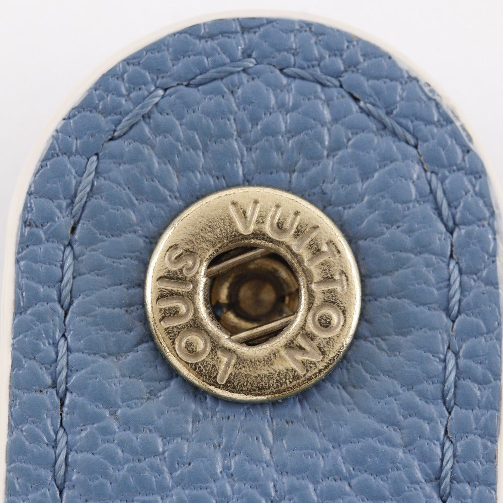 LOUIS VUITTON Bifold Wallet M91829 Goatskin blue Suhali line Compact zip Women Used Authentic