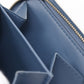 LOUIS VUITTON Bifold Wallet M91829 Goatskin blue Suhali line Compact zip Women Used Authentic