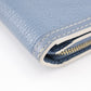LOUIS VUITTON Bifold Wallet M91829 Goatskin blue Suhali line Compact zip Women Used Authentic