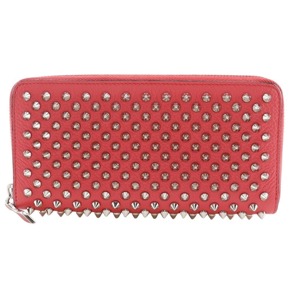 Christian Louboutin Long Wallet Purse 1185059 Calfskin pink Spike studs Panettone