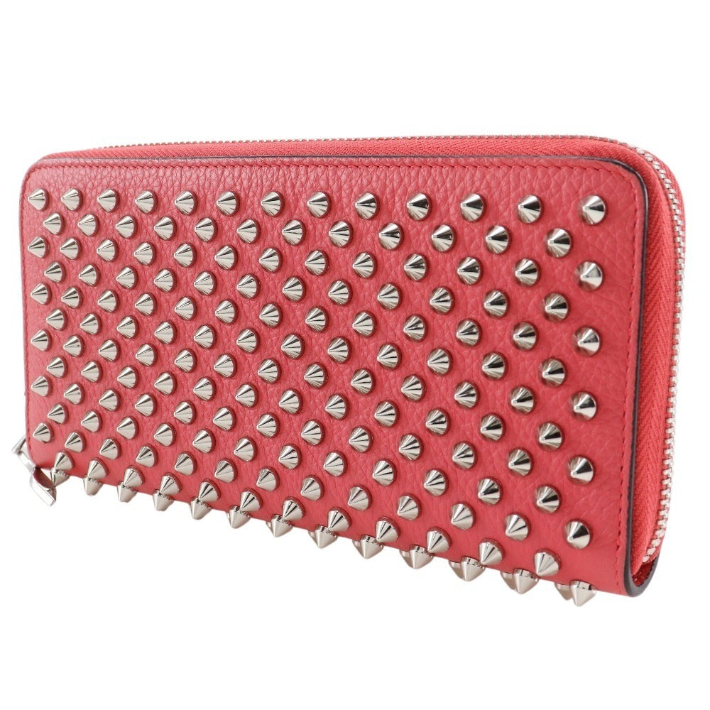 Christian Louboutin Long Wallet Purse 1185059 Calfskin pink Spike studs Panettone