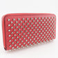 Christian Louboutin Long Wallet Purse 1185059 Calfskin pink Spike studs Panettone