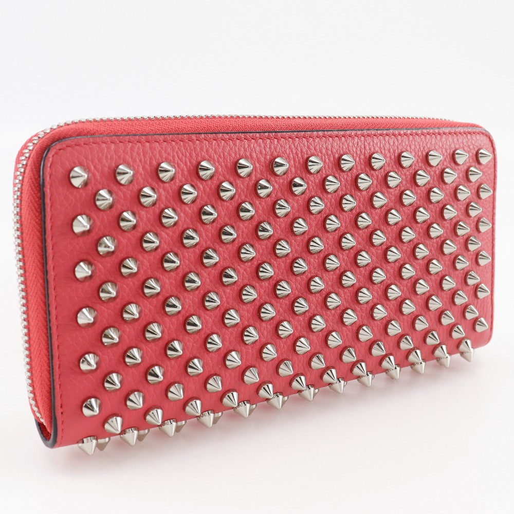 Christian Louboutin Long Wallet Purse 1185059 Calfskin pink Spike studs Panettone
