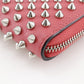 Christian Louboutin Long Wallet Purse 1185059 Calfskin pink Spike studs Panettone