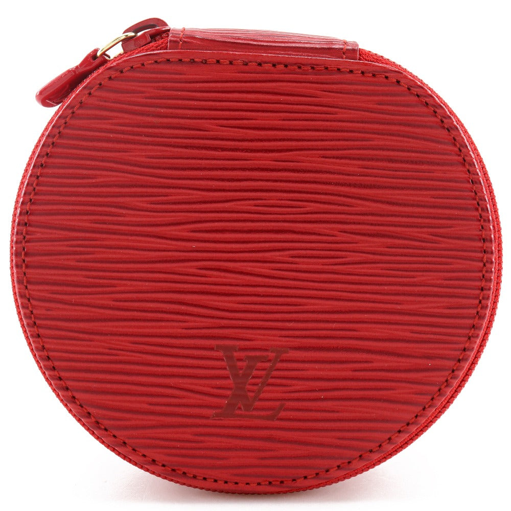 LOUIS VUITTON Pouch M48217 Epi Leather Red Jewelry case Ecran Bijoux 10 Women Used Authentic