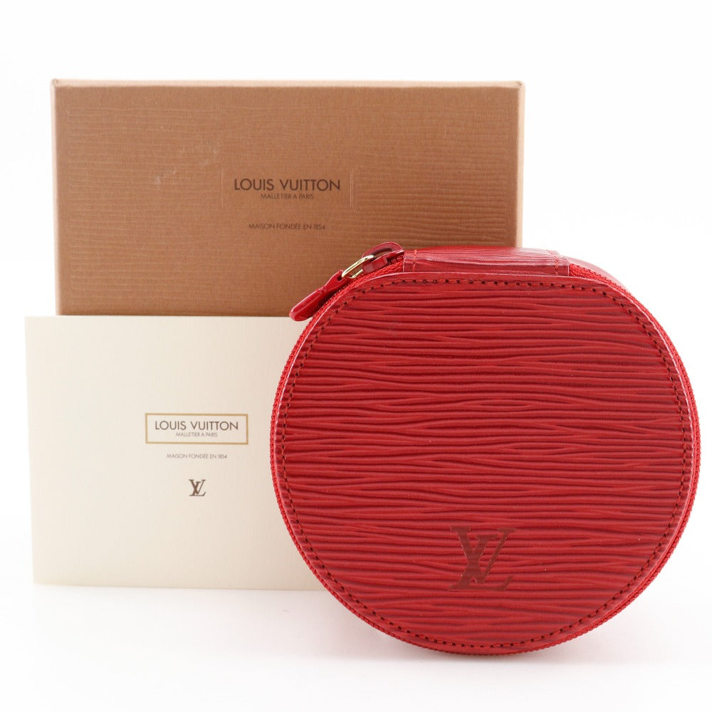 LOUIS VUITTON Pouch M48217 Epi Leather Red Jewelry case Ecran Bijoux 10 Women Used Authentic