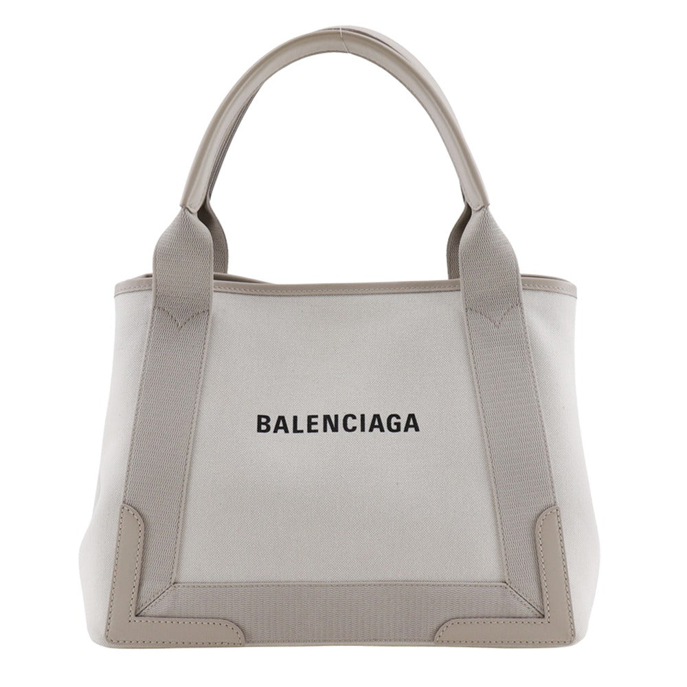BALENCIAGA Tote Bag 339933 canvas Light gray Navy kabas S