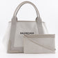 BALENCIAGA Tote Bag 339933 canvas Light gray Navy kabas S