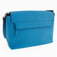 BURBERRY Shoulder Bag leather Blue Embossed logo Women Used Authentic