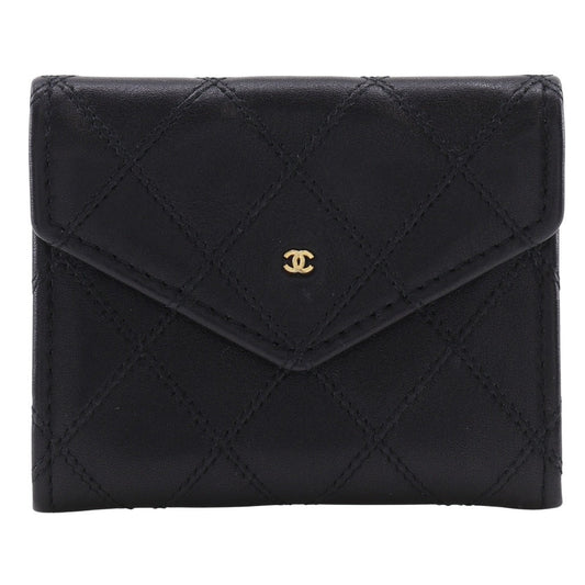 CHANEL Coin case Calfskin black COCO Mark Bicolole