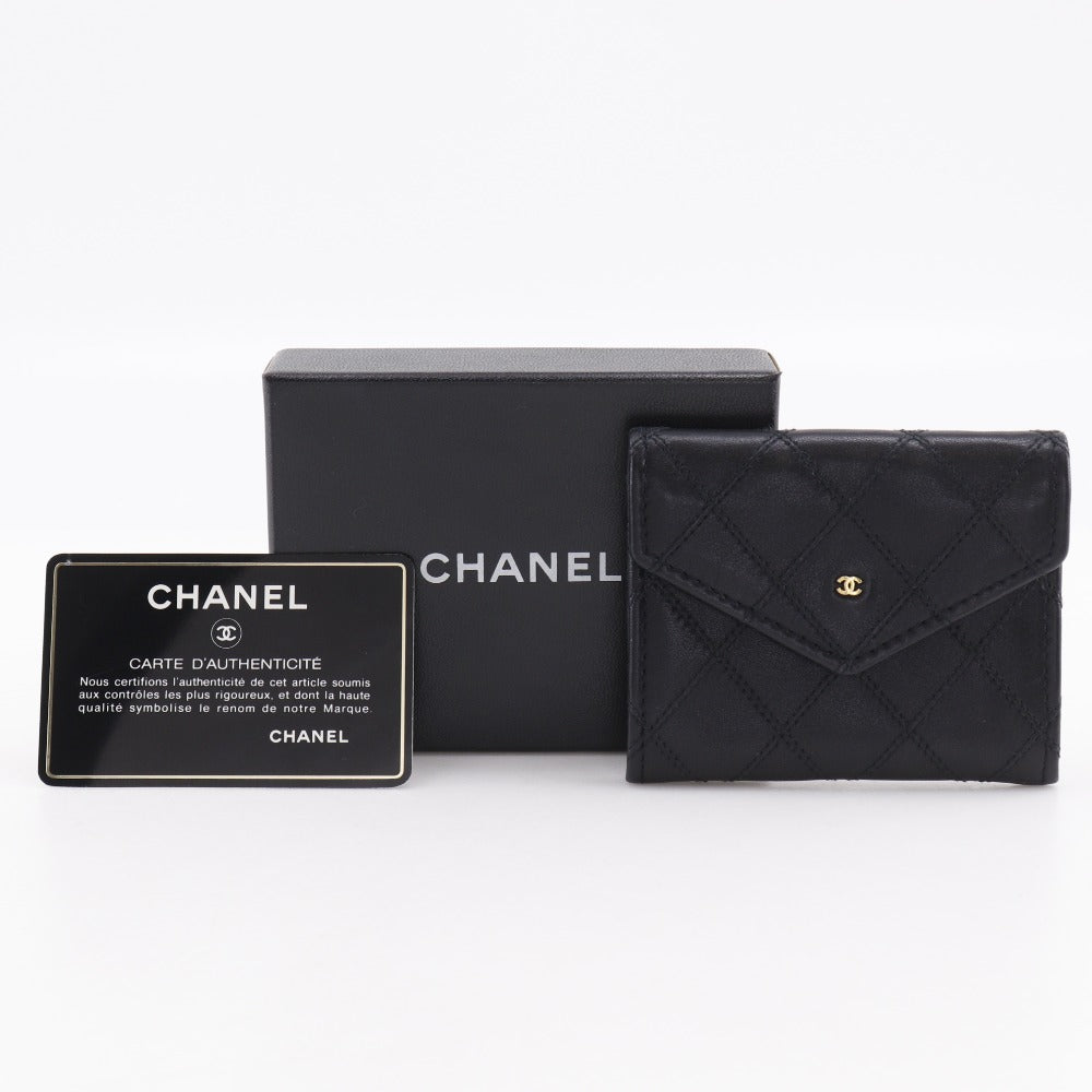 CHANEL Coin case Calfskin black COCO Mark Bicolole