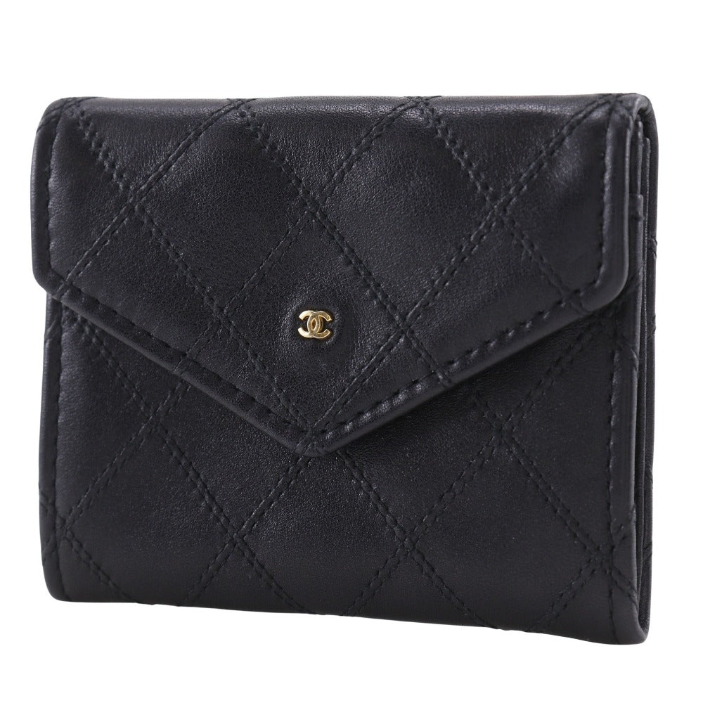 CHANEL Coin case Calfskin black COCO Mark Bicolole
