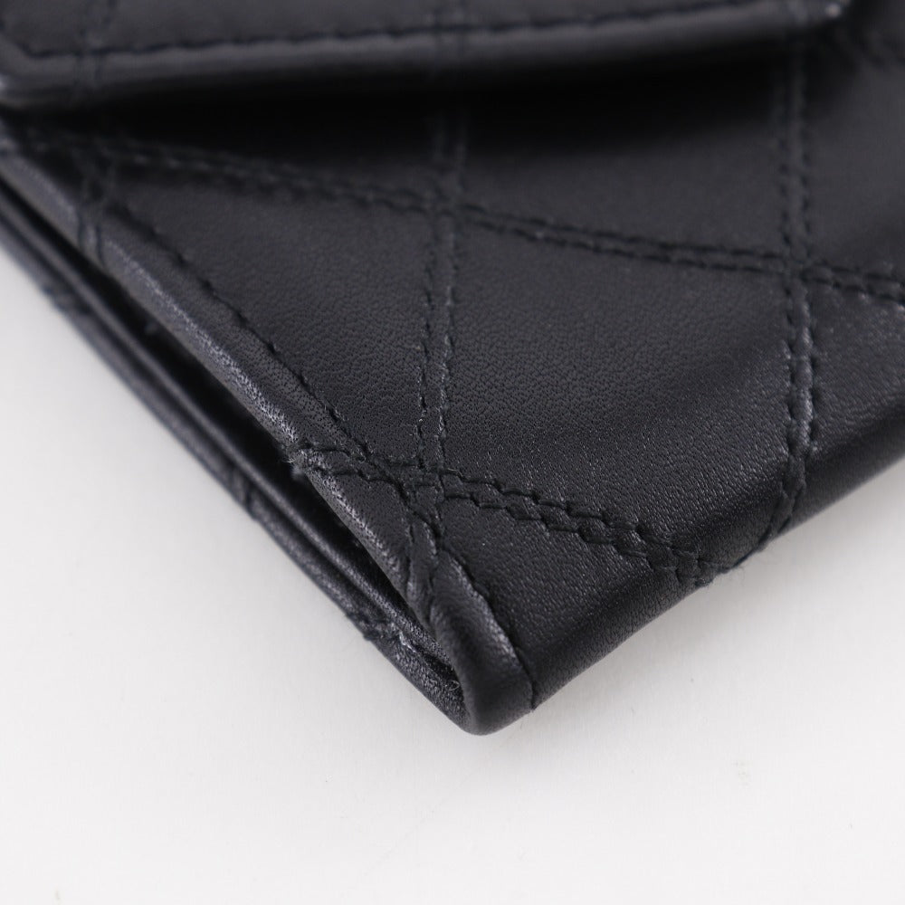 CHANEL Coin case Calfskin black COCO Mark Bicolole