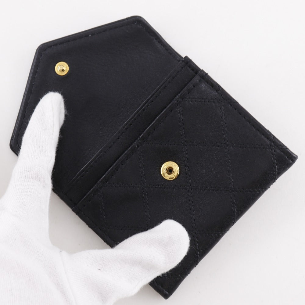 CHANEL Coin case Calfskin black COCO Mark Bicolole