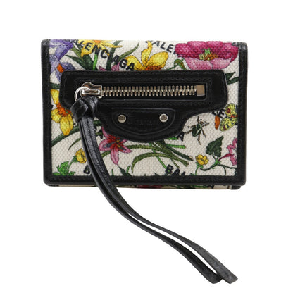 GUCCI Tri-fold wallet 681708 canvas Black / multicolor Balenciaga collaboration Neo Classic Mini Wallet