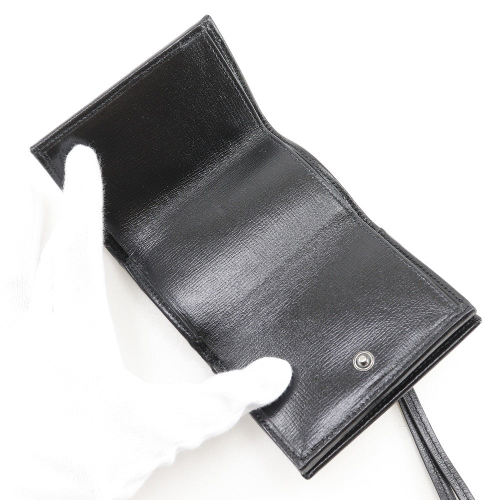 GUCCI Tri-fold wallet 681708 canvas Black / multicolor Balenciaga collaboration Neo Classic Mini Wallet