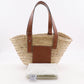 LOEWE Tote Bag Raffia, Leather Brown Basket bag Basket bag small